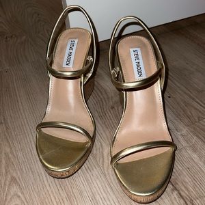 Steve Madden Gold Wedges